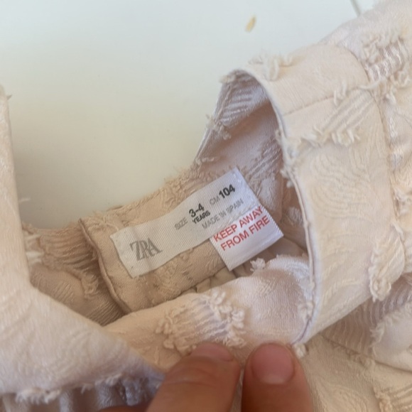 Zara Textured Cream Dress 3T - Picture 3 of 5